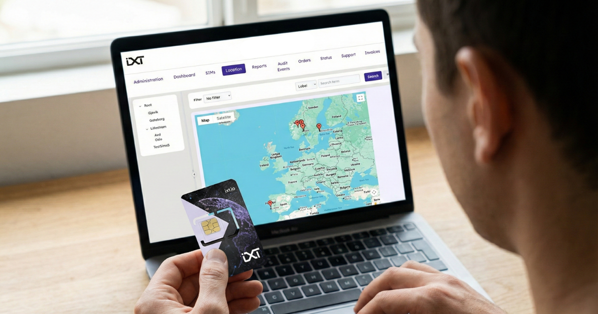 Man looking at his IXT SIM and the IXT CMP screen